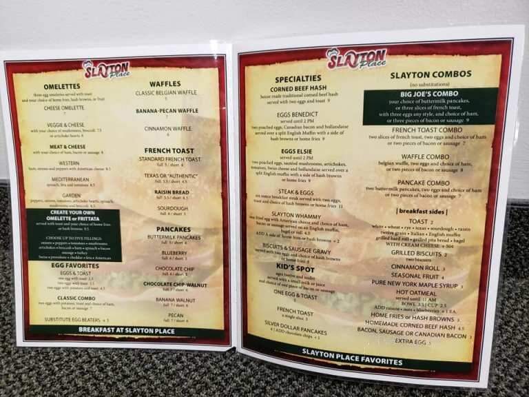 Slayton Place menu 5